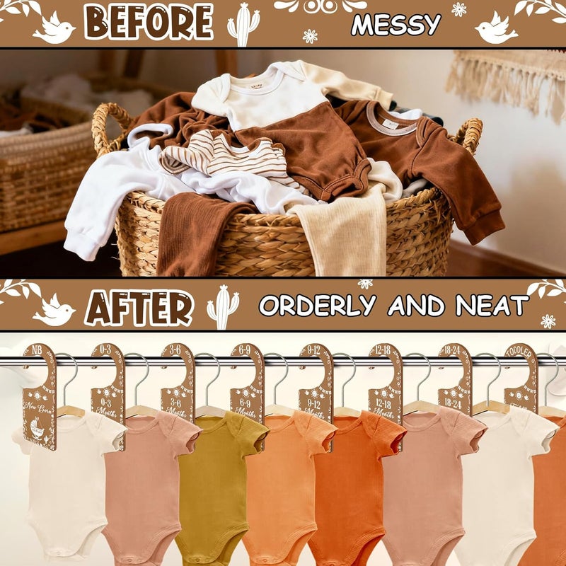CORNER LACE Baby Closet Dividers 8PCS, Mexican Talavera Themed Wooden Double-Sided Clothes Size Hanger/Organizer from Newborn to Toddler for Nursery Decor Baby Shower Birthday Gender Reveal Party Gift - Image 2